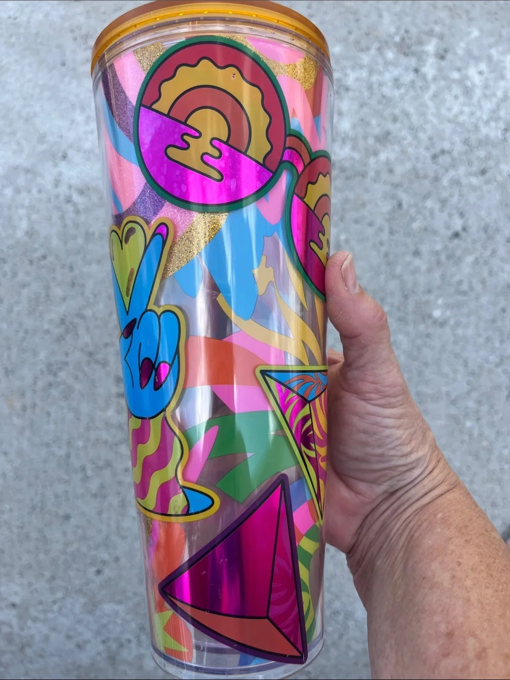 Starbucks x Tim Singleton Pride 2023 Tumbler Venti 24oz Cold Cup Glitter Pop